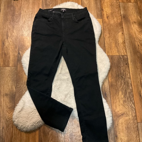NYDJ Jeans Womens 12 Black Sheri‎ Slim Lift Tuck Stretch High Rise Denim - Picture 1 of 13